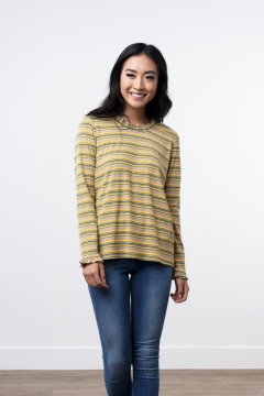 Ruffle Neck Multicolor Top